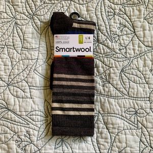 Brown multi-color striped wool socks, NWT